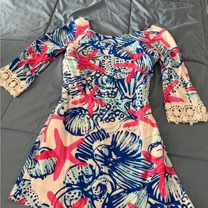 Lilly Pulitzer Blue and Pink Starfish Dress